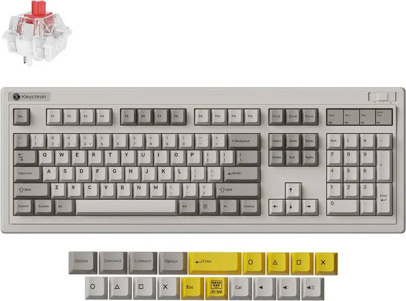 Retro tastatur Keychron R6 Retro Red Toetsenbord