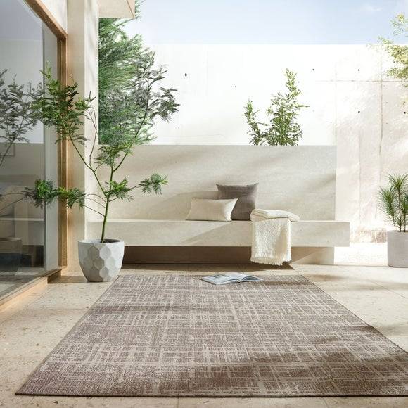 Dunelm Abstract Indoor Outdoor Textured Rug Natural