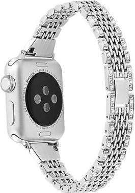 Apple Watch 45mm Rhinestone Décor Watch Strap Silver