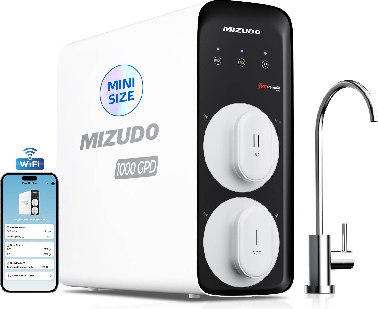 Reverse osmosis system under sink Mizudo Megaflo Mini Activated Carbon Reverse Osmosis Filtration System