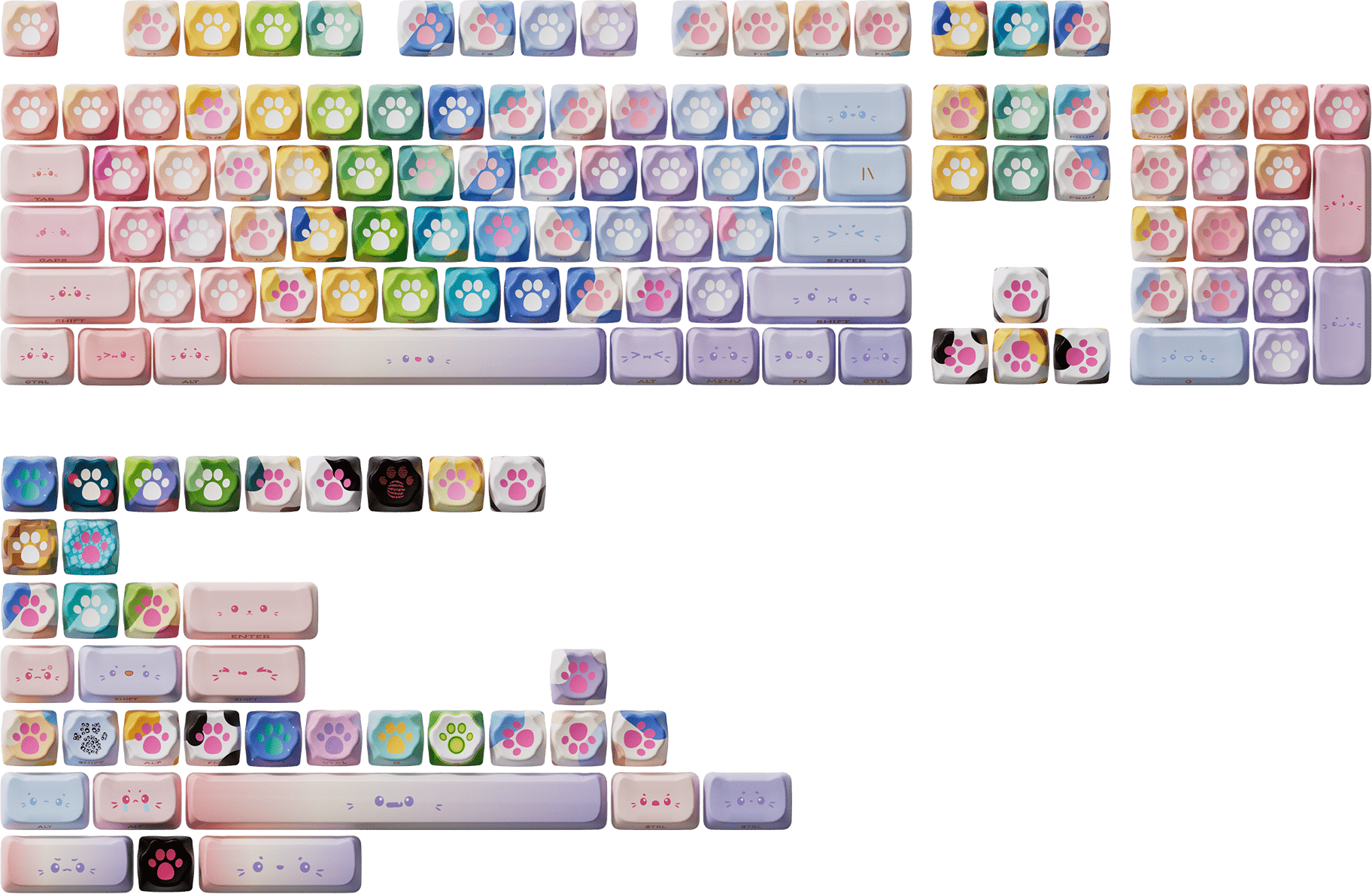 Akko Kitty Paws Keycap Set 142-KEY