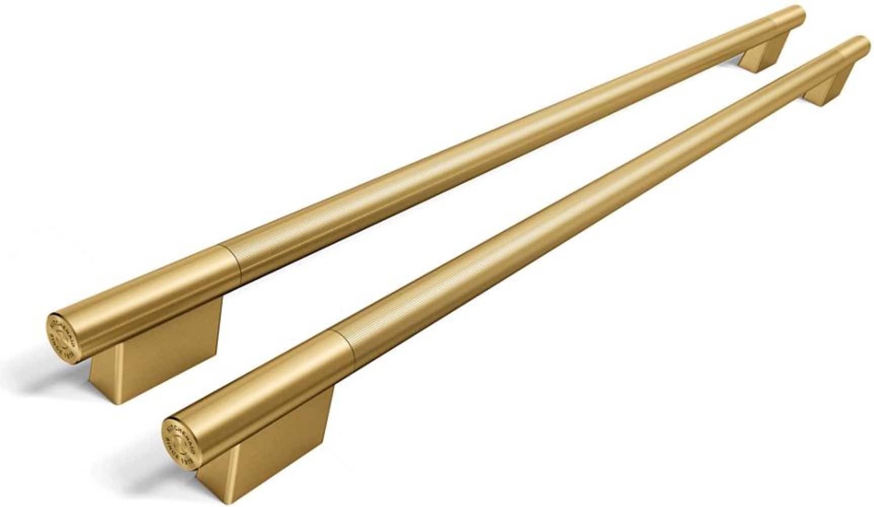 White side by side refrigerator KitchenAid Handle Hardware Accessory Kit 42 Inch Brass Grip