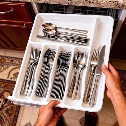 Shein Large Kitchen Spoon Organizer Rack Cutlery Tray