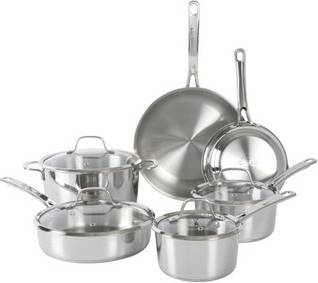 Sur La Table Kitchen Essentials 10 Piece Stainless Steel Cookware Set