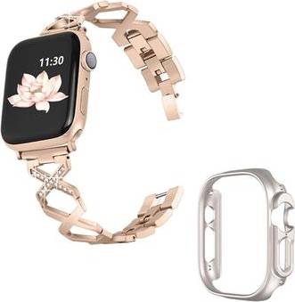 Apple Watch Ultra Rhinestone Décor Stainless Steel Watch Strap