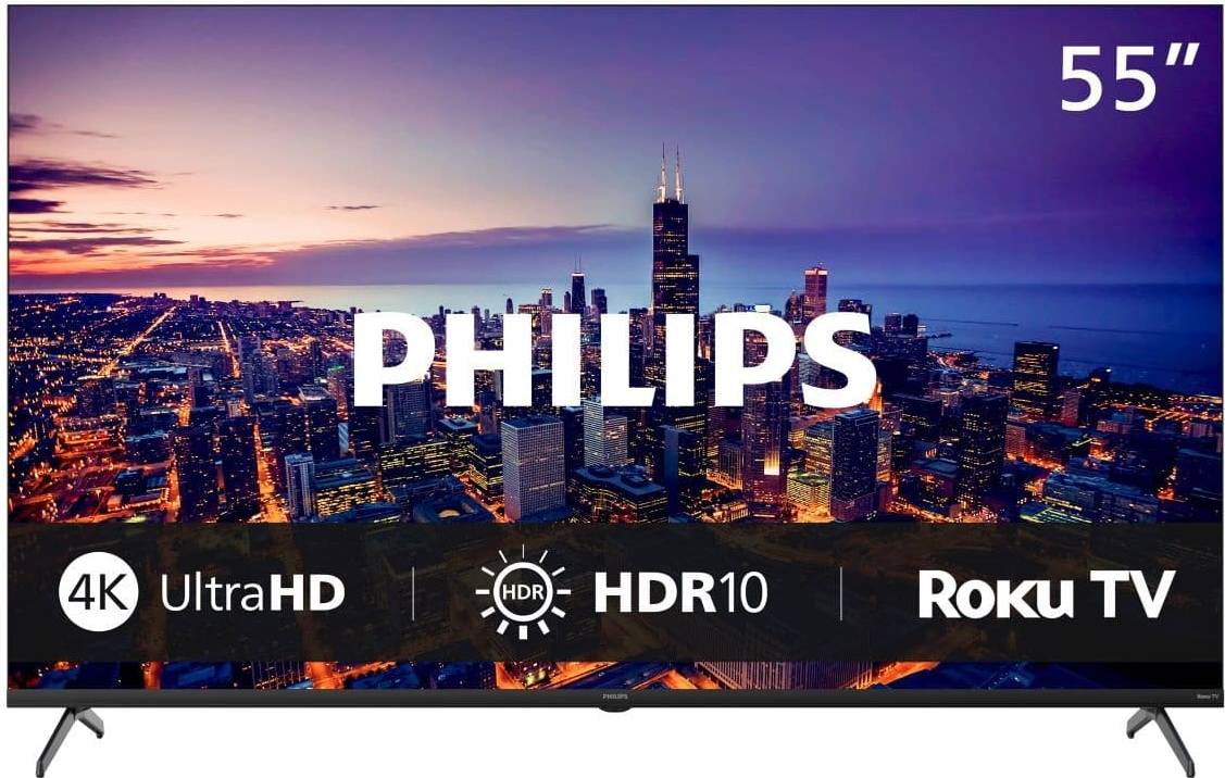 4k roku tv Philips 55 Inch Class 6000 Series LED 4K Smart Roku TV