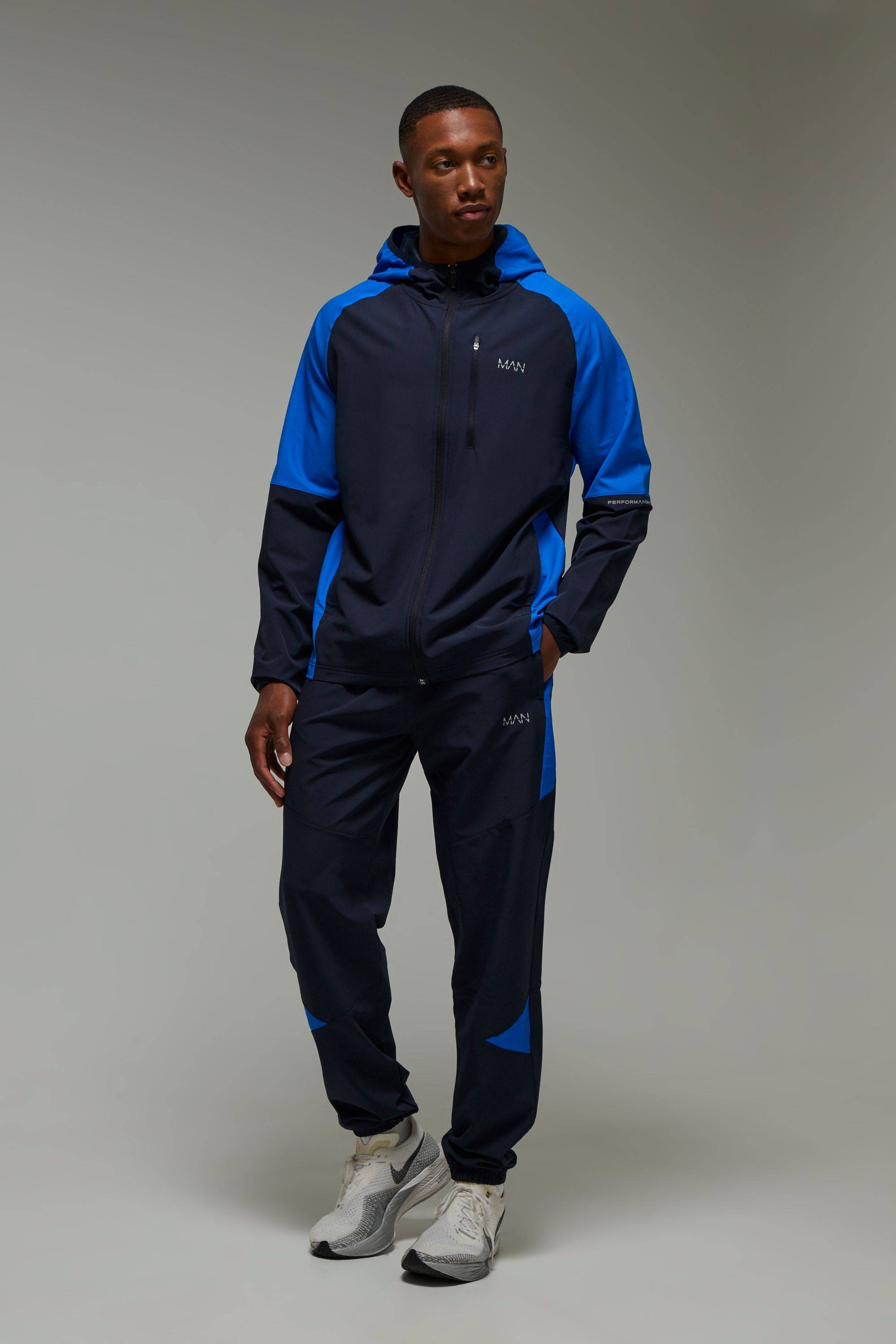 Man Colorblock Stretch Trainingsanzug