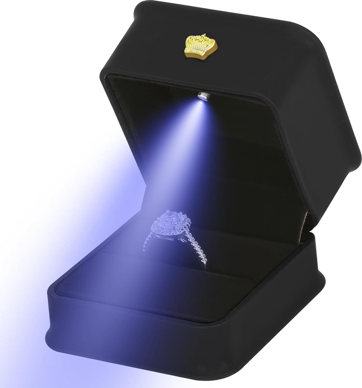 Light in the box Amazon Jewelry Wedding Ring Gift Box With Led Light