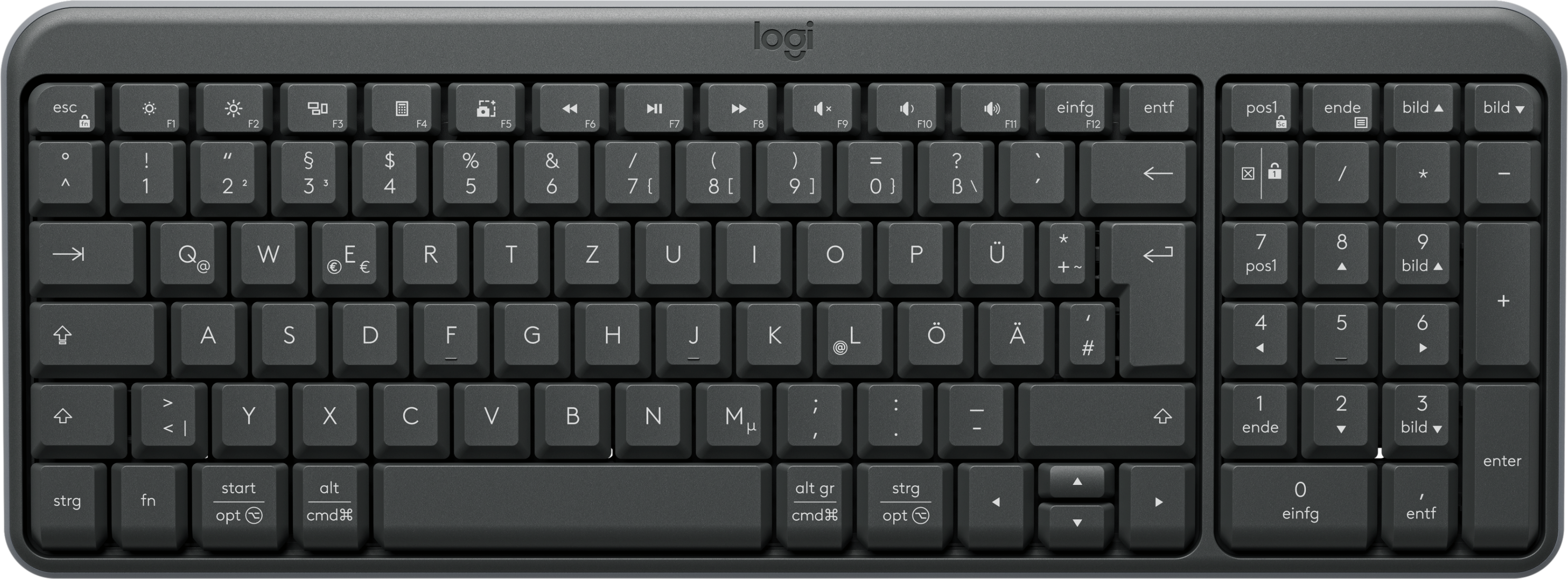 Logitech K250 Bluetooth Compact Keyboard Graphite