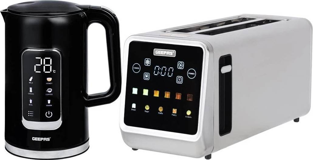 5-In-1 Digital 4 Slice Long Toaster Kettle Set