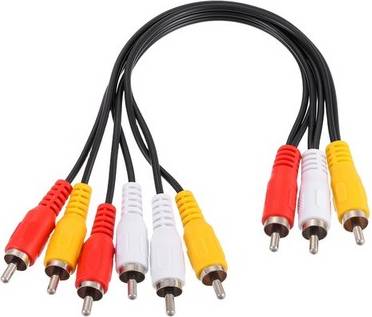 Uxcell Audio Video Splitter Cable 3 Rca Male Jack To 6 Rca Male Jack 25cm