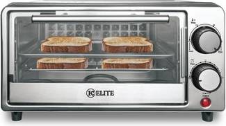 Black toaster 4 slice Kitchen Elite 4-Slice Compact Countertop Toaster Oven