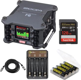 Zoom recorder Zoom F6 Multi-Track Field Recorder Bundle