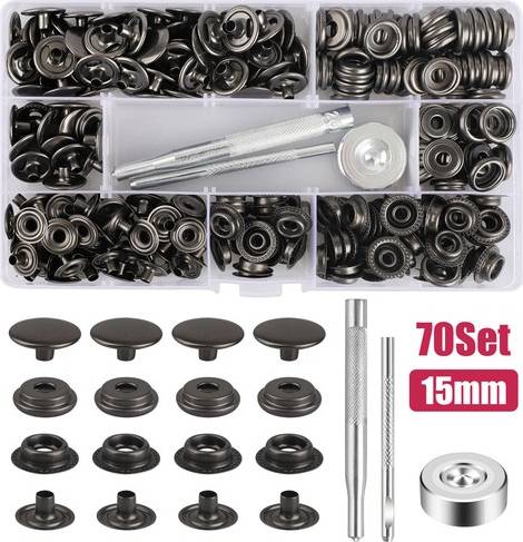 Heavy duty sewing kit EEEkit Heavy Duty Snap Fastener Button Kit 70 Set