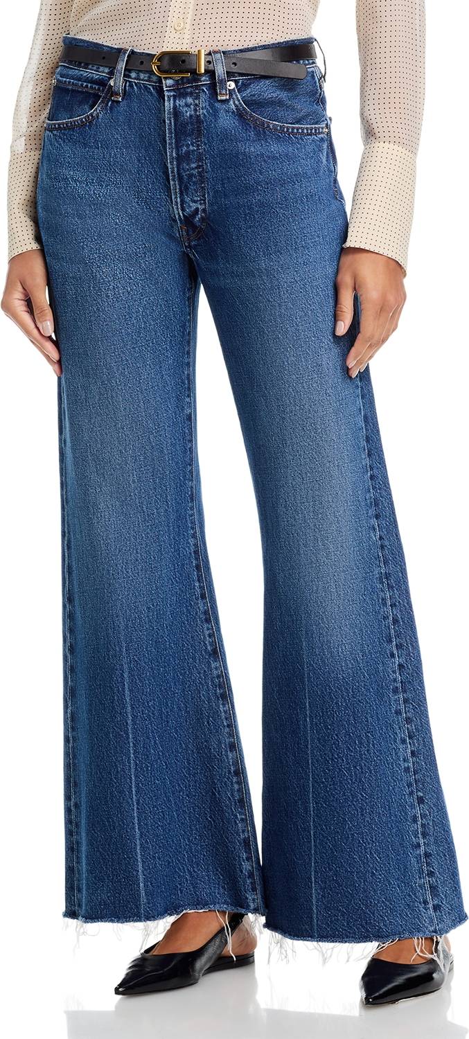 Frame Slice High-Rise Flared Jeans