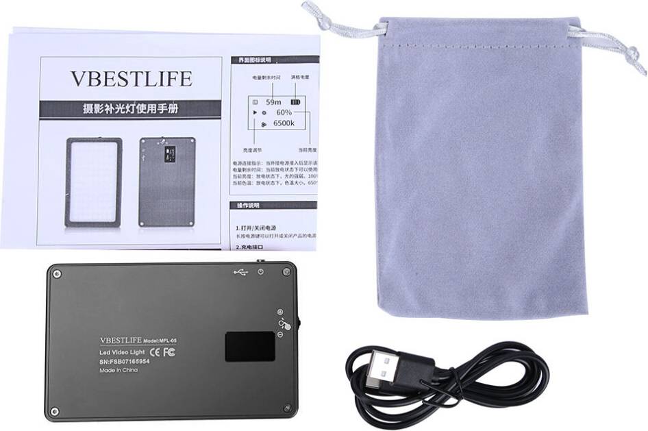 Portable LED Video Light Dimmable Color