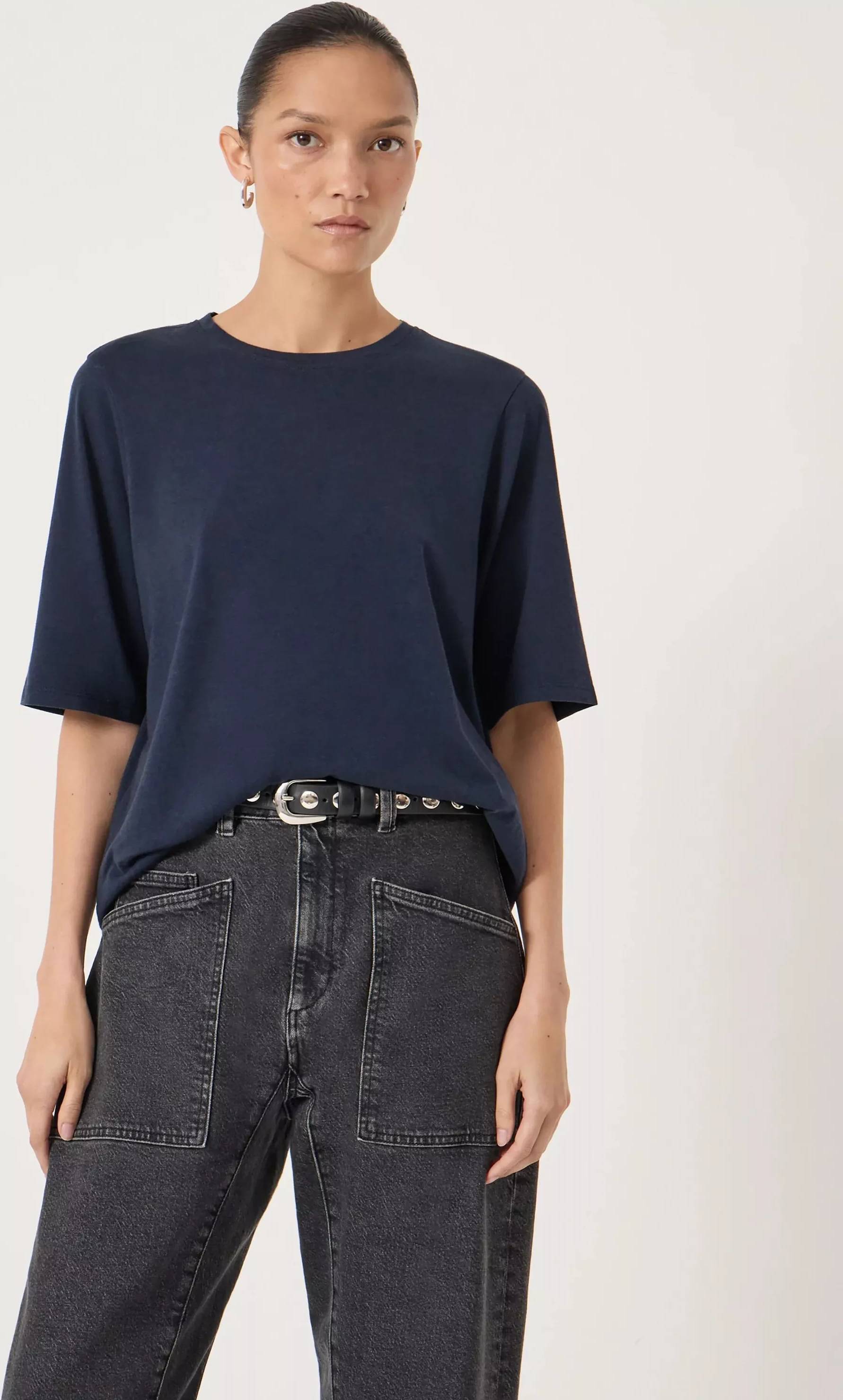 Hush Reece Drape T-Shirt - Midnight