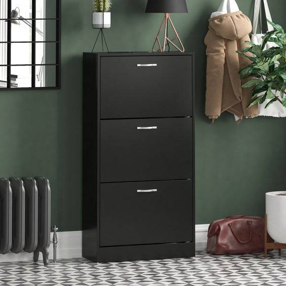 Vida Designs 3 Tier Cabinet Shoe Rack