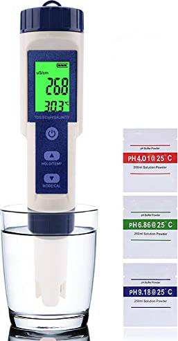 Wangcl 5 In1 LCD Digital PH Meter Waterproof Tester Kit