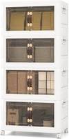 Costway 4 Pack Stackable Wheels Storage Cabinet