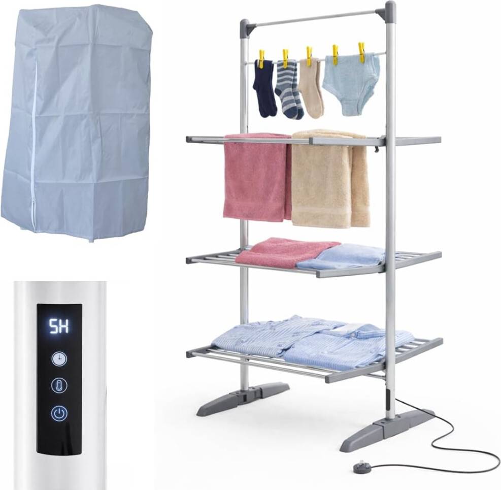 Heated clothes dryer HOUSZY Electric Heated Clothes Drying Rack