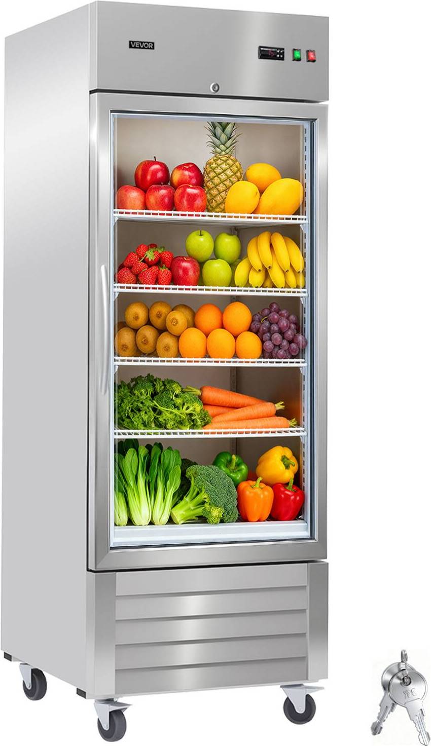 Commercial refrigerator VEVOR Commercial Reach-In Refrigerator 29 Inch
