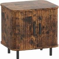 Homcom Nordic Side Table with Roller Bedside Table