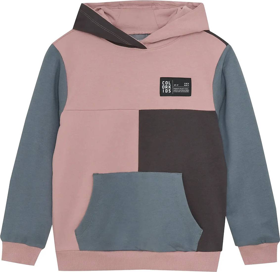 Color Kids Sweat Hoodie Colorblock Multi Patterned