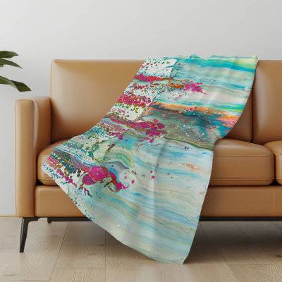 Addison Rugs Machine Washable Sherpa Abstract Throw Blanket Blankets