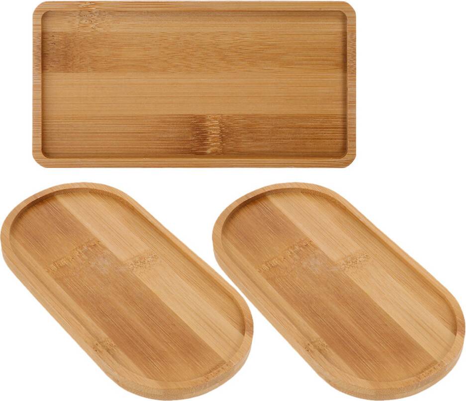 3Pcs Rectangular Wood