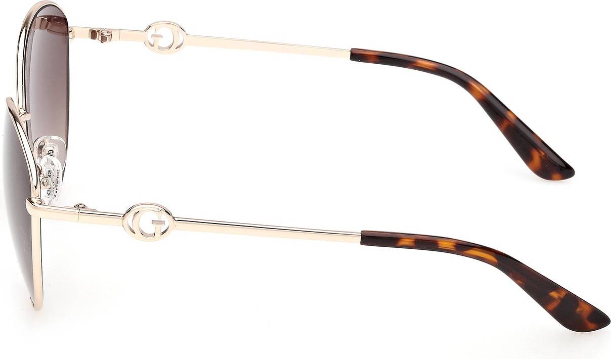 Guess Kvinde Solbriller Metal Guld Brun Rund