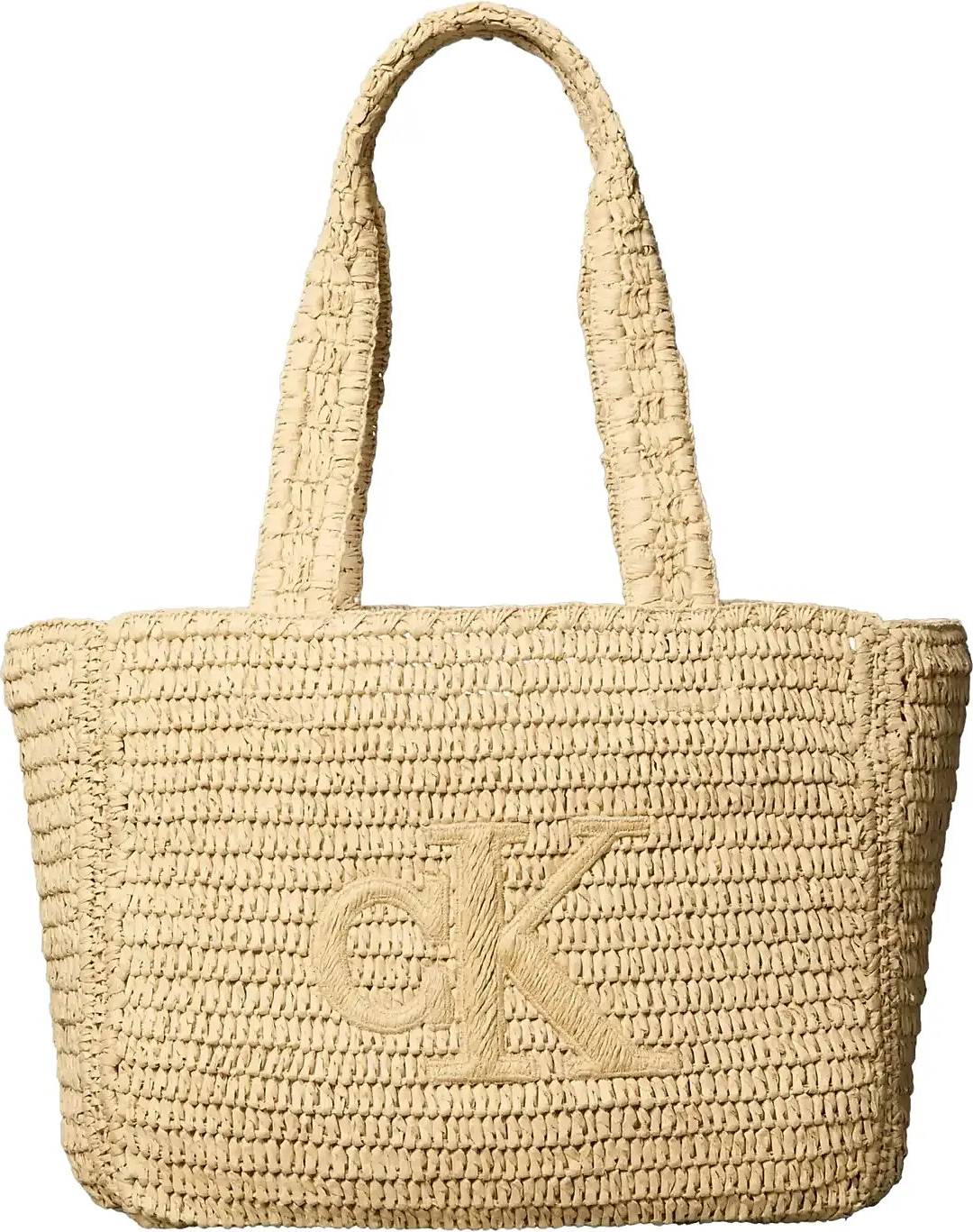 Calvin Klein Hand Braided Raffia Tote Bag