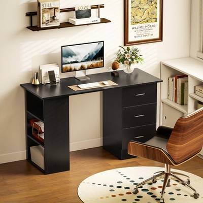 Computer bord Homcom Computer Desk Writing Table With 3 Storage Skrivbord