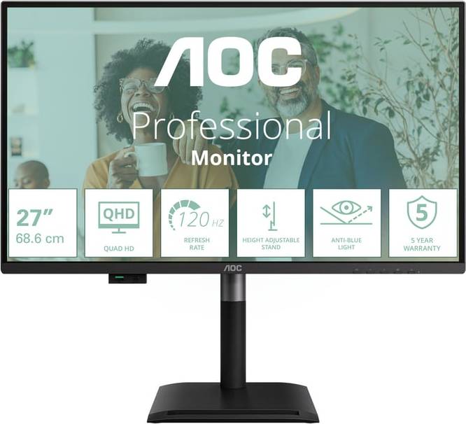 AOC Q27P4CV Computer Monitor 27 Inch Quad HD LED