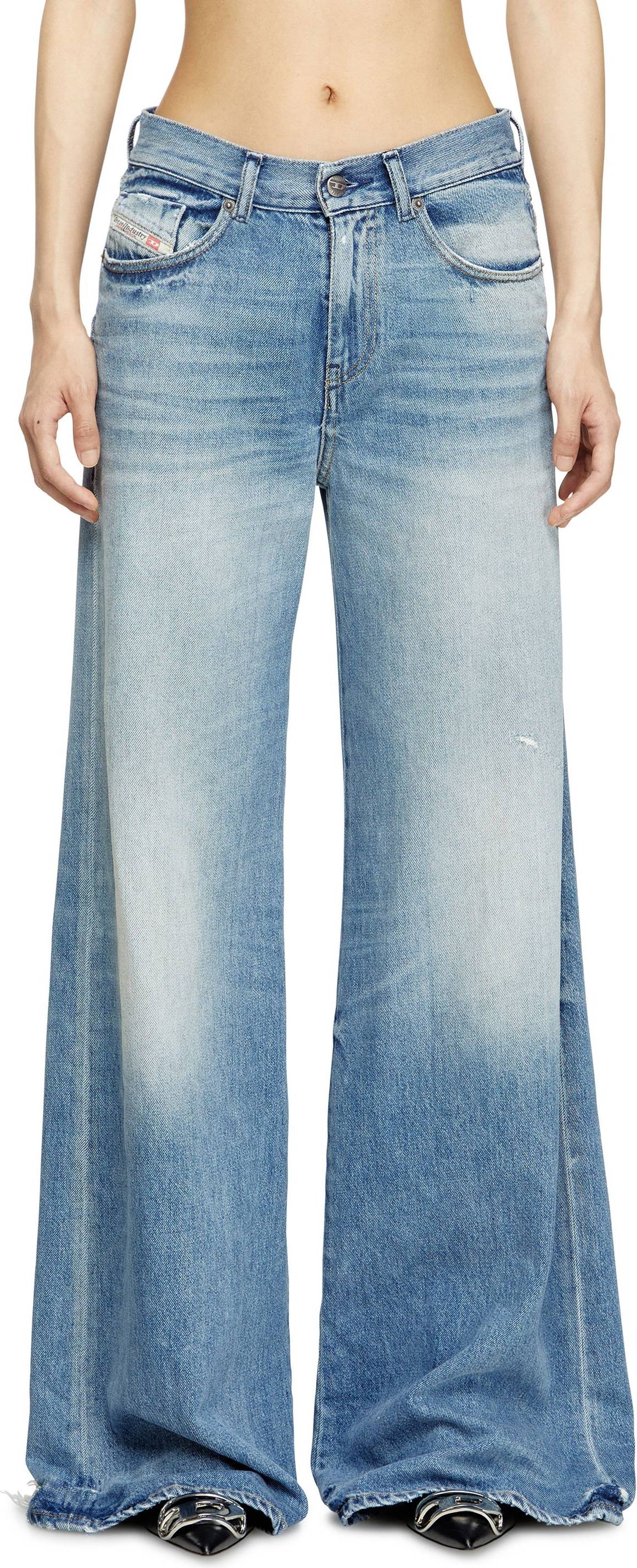 Diesel Distressed High-Rise Jeans Blå W27