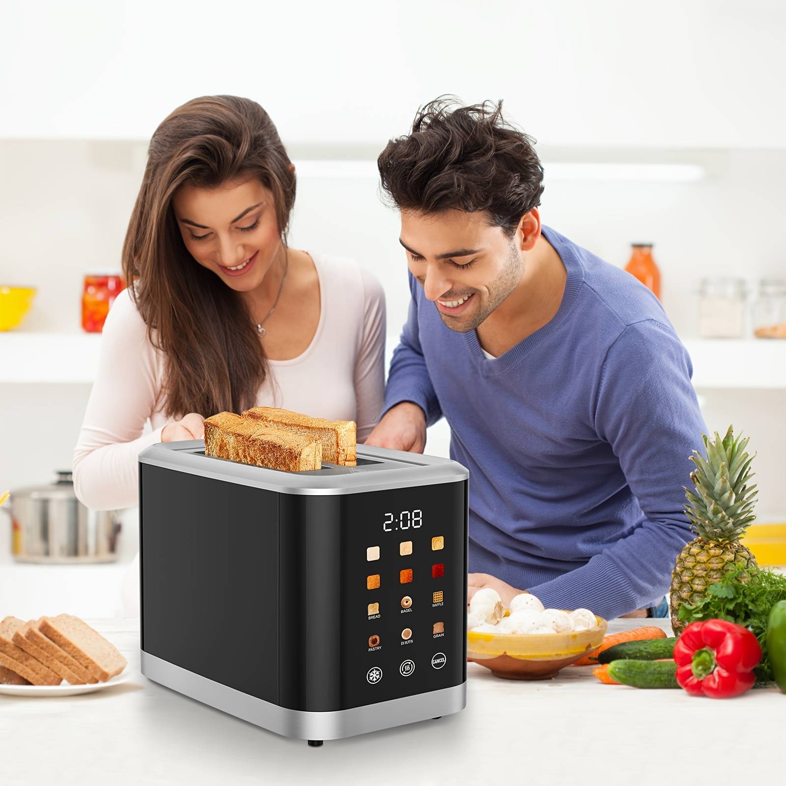 Temu Smart Touchscreen Toaster With Lcd Display