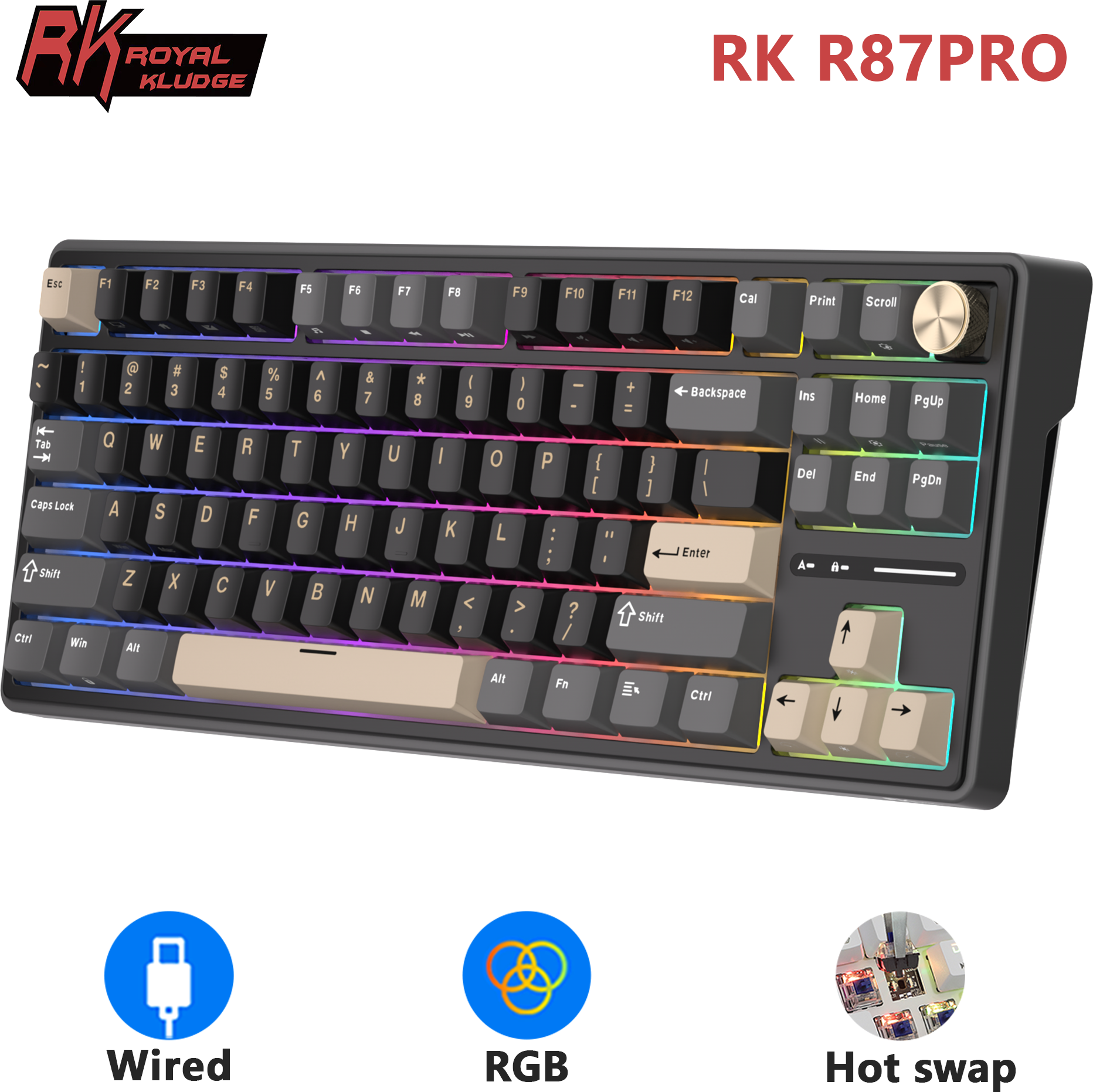 Royal Kludge R87Pro Wired Gamer Keyboard