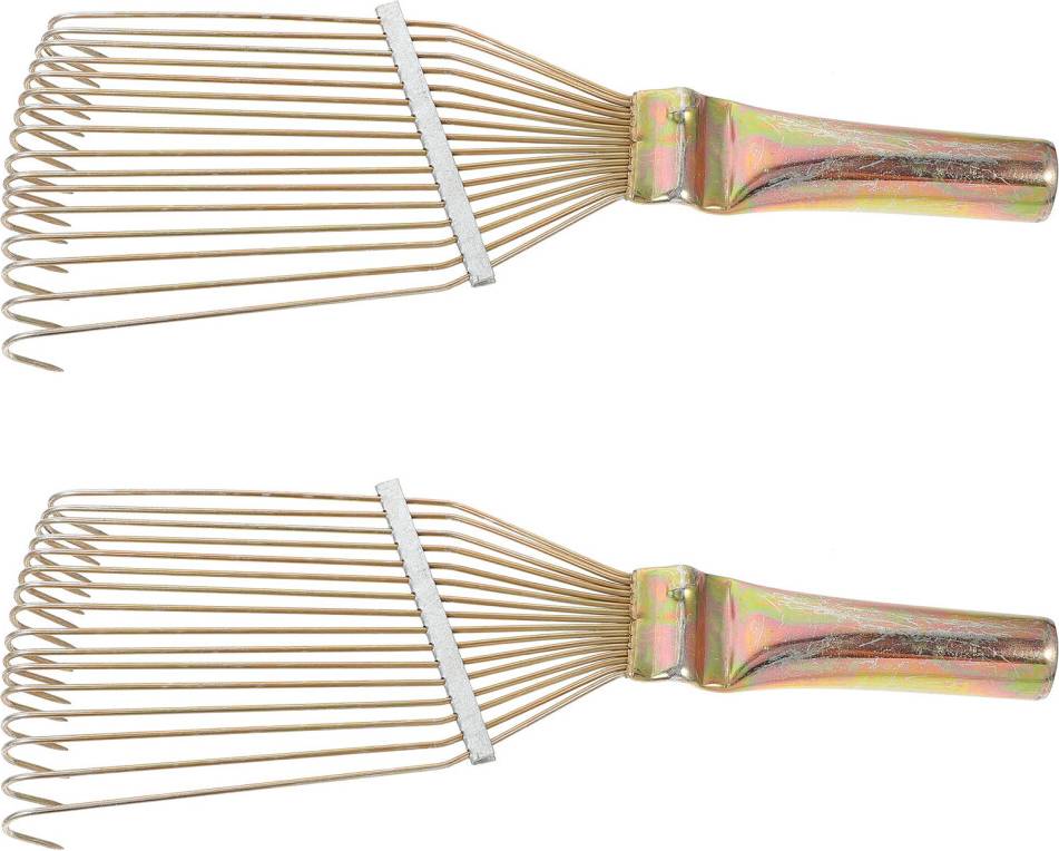 Ohphcall 2pcs Wool Rake Clean Massager Steel