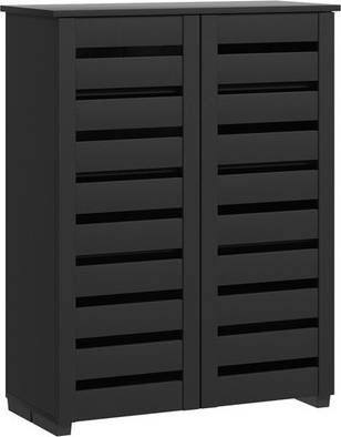Homcom Storage Cabinet With Slatted Doors Shoe Rack