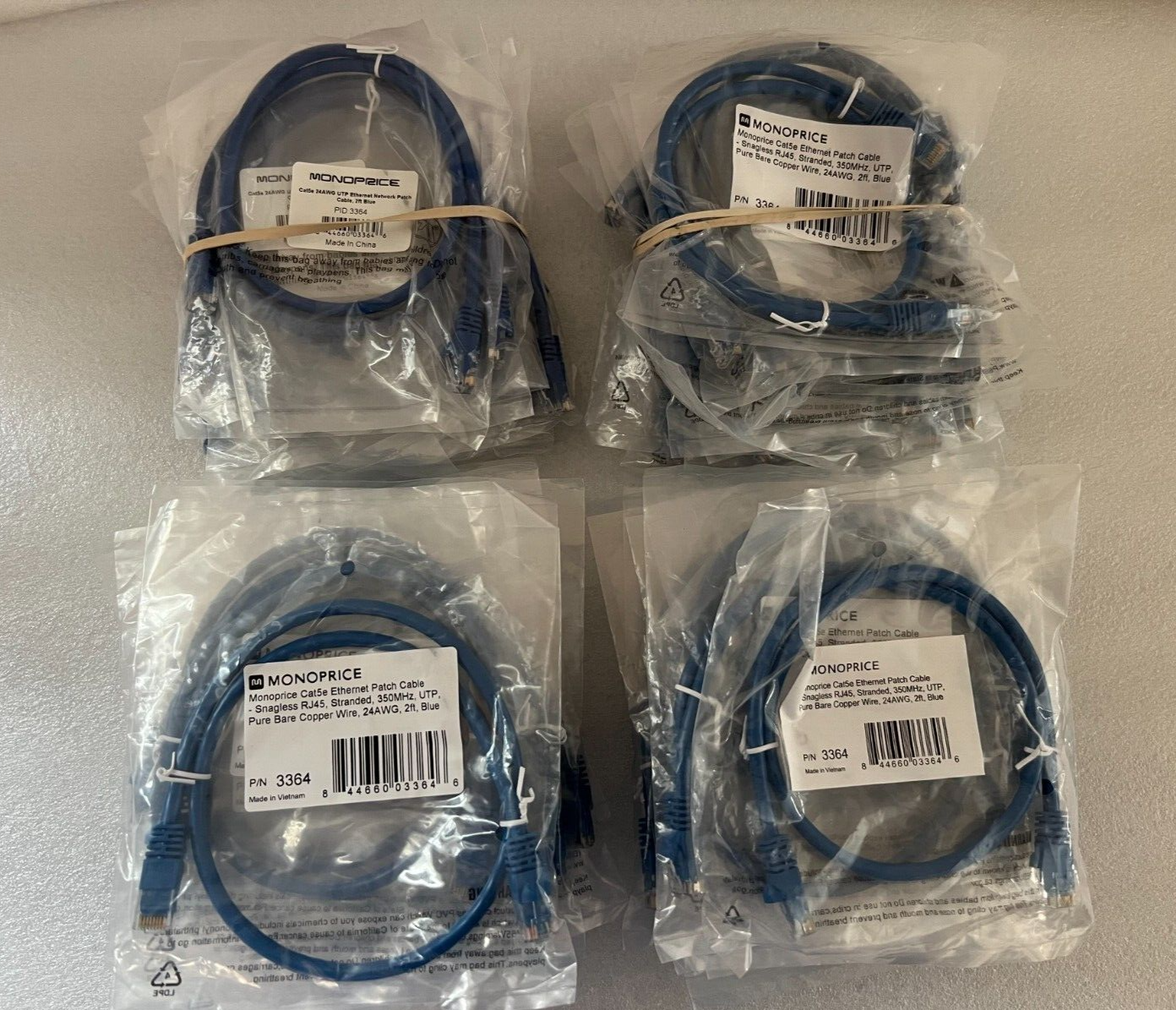 Monoprice Cat5e Ethernet Patch Cable RJ45 2ft