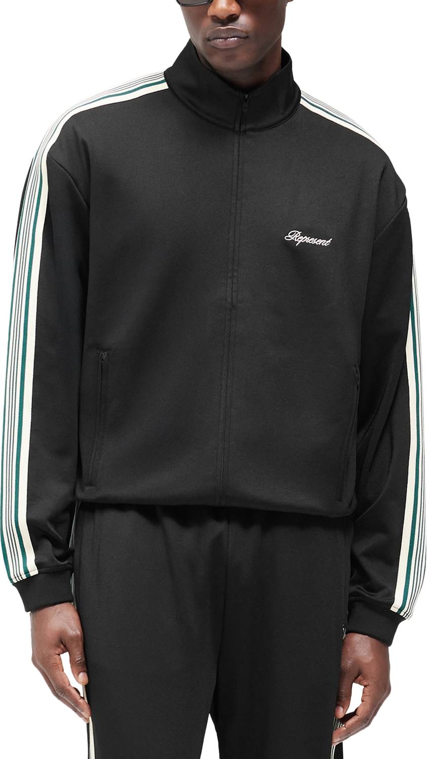 Represent Zip-Through Taped Track Jacket - Sort