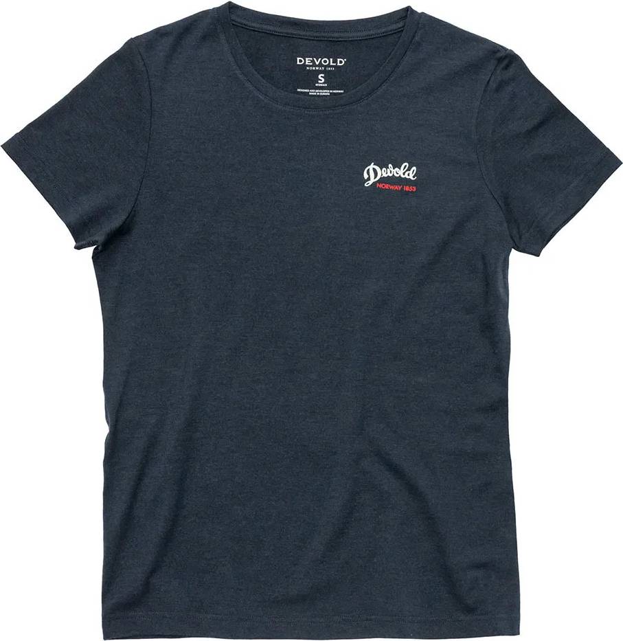 Devold Classic Script Tee Merinotröja - Blå