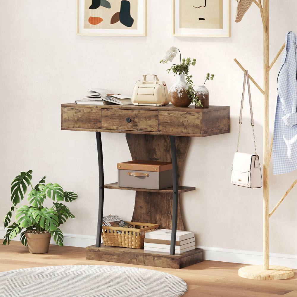 Homcom Hallway Rustic Brown Console Table