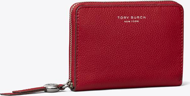 Tory burch wallet Tory Burch Romy Medium Leather Zip Wallet - Red