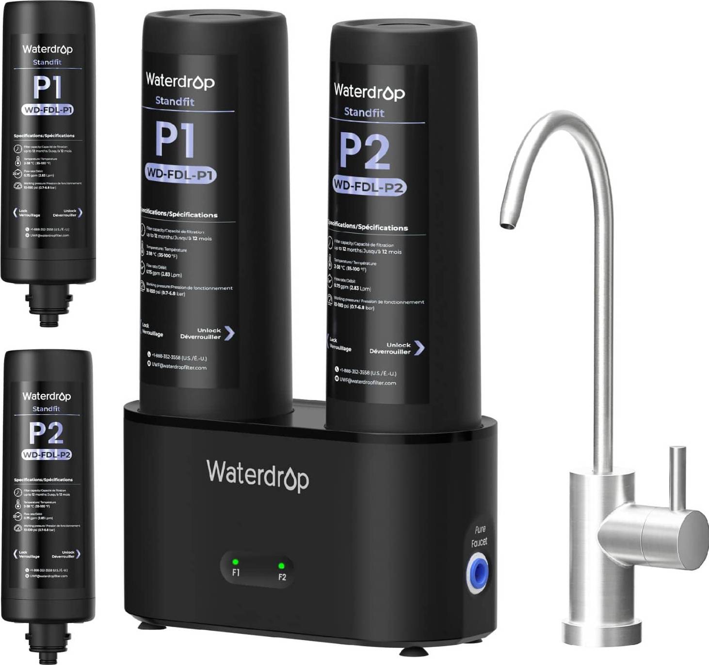 Sink water filter system Waterdrop DLG-P Under Sink Water Filter System