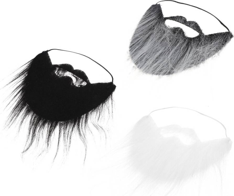 Solustre 3Pcs Fake Mustache Beards With Elastic Rope