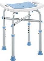 Homcom Aluminium Frame Shower Bath Stool Light Blue