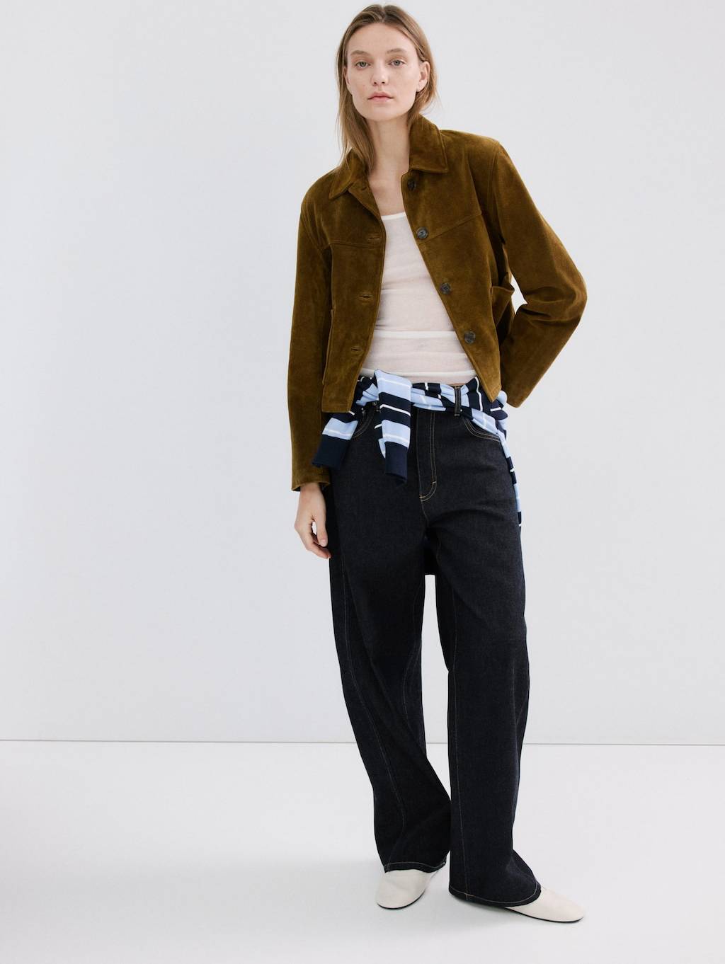 Low-Rise Balloon Jeans - Open Blue