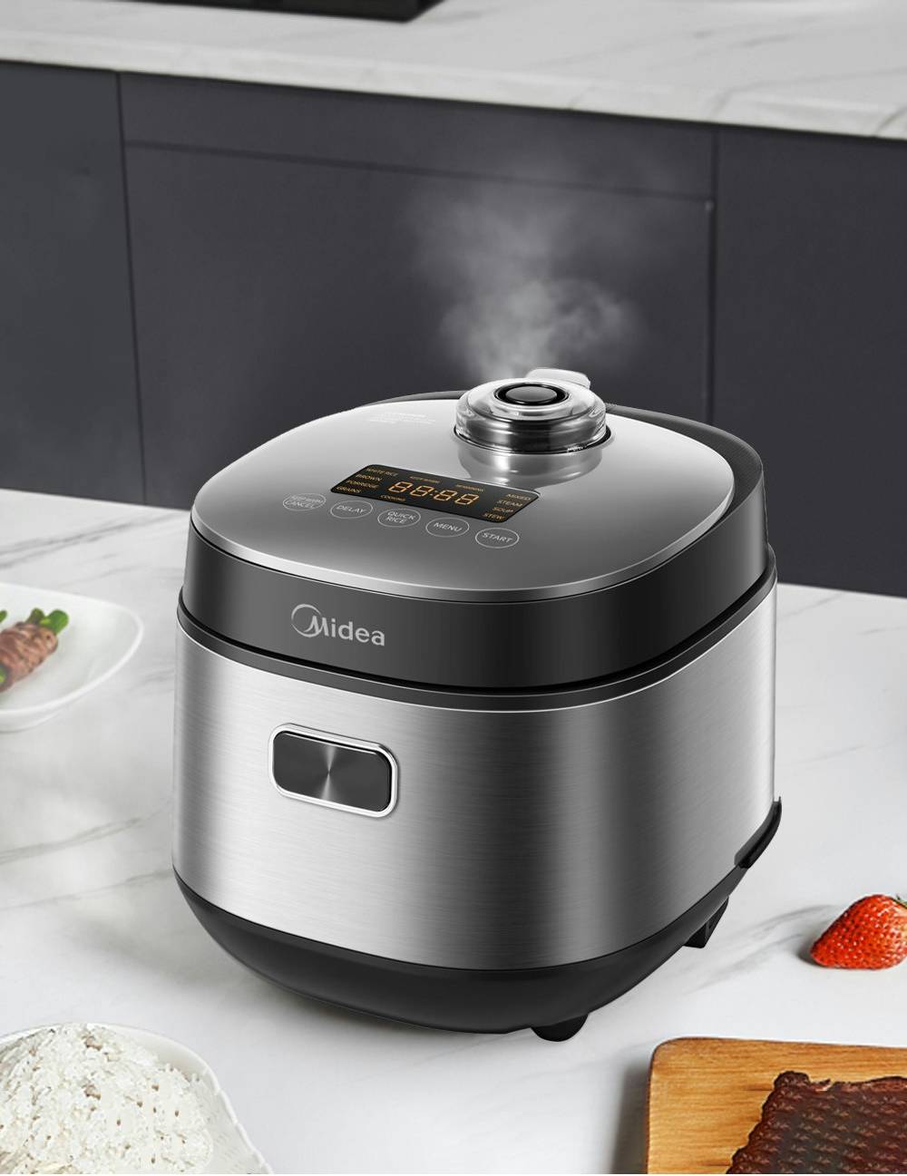 Living and Home 2L Midea Rice Cooker Anti-Overflow