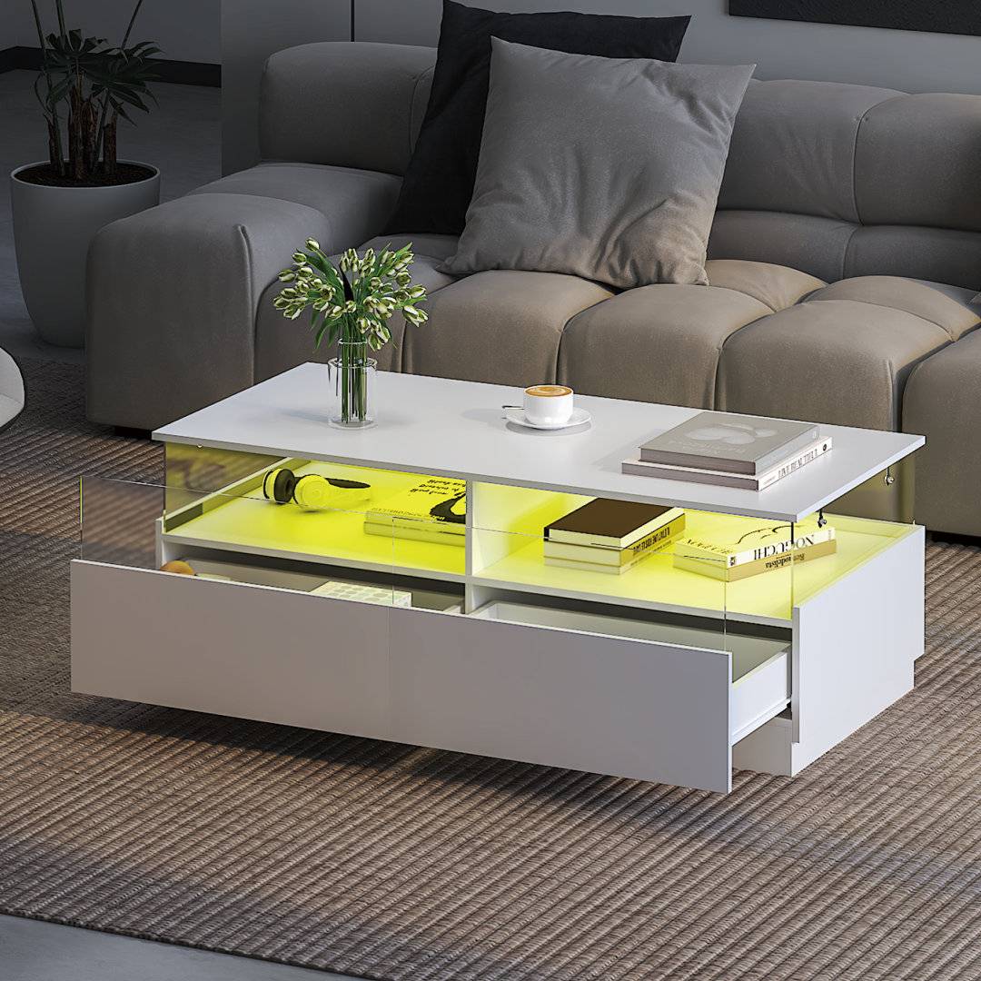 Metro Lane 16H Acrylic Storage Rectangular Coffee Table